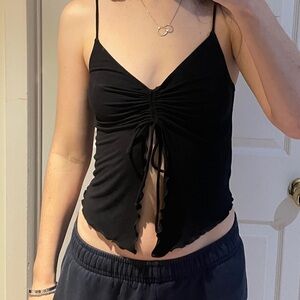 H&M Black Ruched Camisole Top